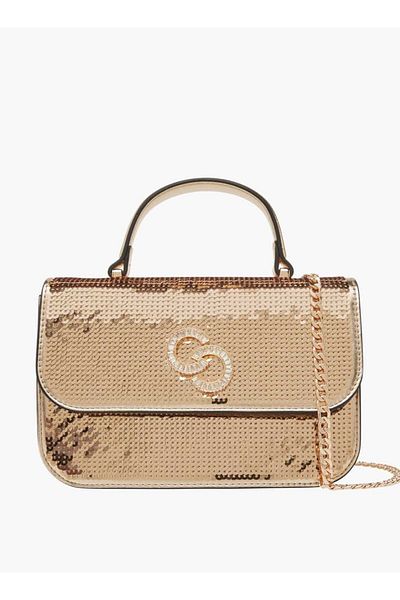 Celeste Celeste Embellished Satchel Bag with Button Closure and Chain Strap