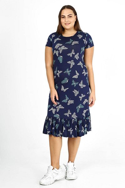 modayız Φόρεμα Plus Size με σχέδιο πεταλούδας με φούστα Frilly 24c-1774