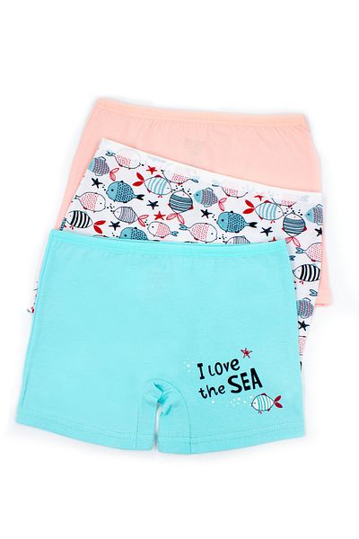 Öts Girl's Set of 6 Colorful Printed Lycra Boxers