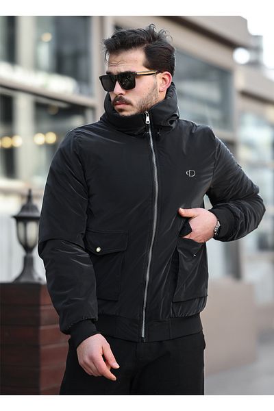 ixir Fiber Padded Hooded Men's Winter Coat Black