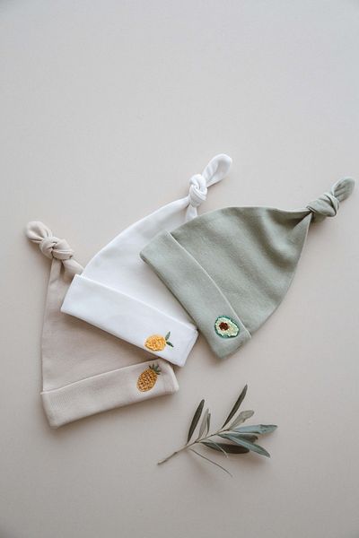 OhlalaKoala 3-Piece Newborn Embroidered Hat Model 3