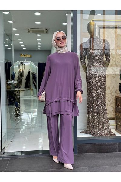 NS Moda Lilac Hijab Aura Set - Model-529