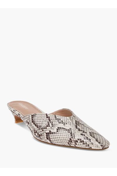 Celeste Women's Animal Print Slip-On Mules with Kitten Heels