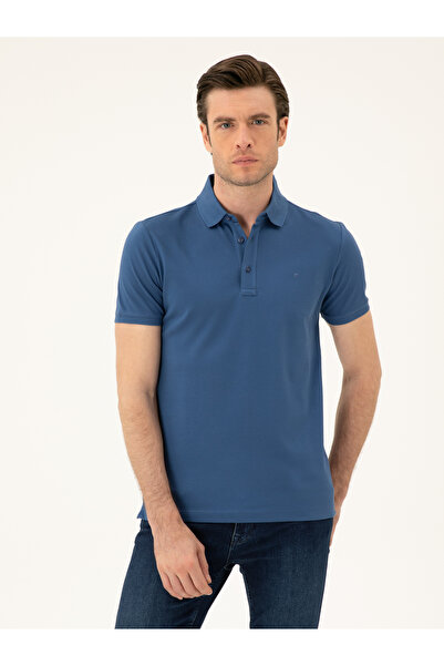 Cacharel İndigo Slim Fit Polo Yaka Merserize T-shirt 50284769-VR028