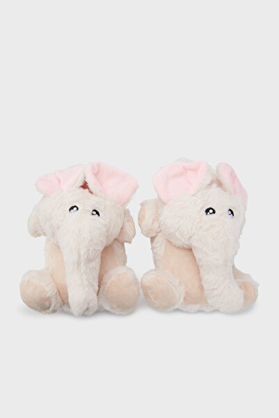 TWIGY TARAFTAR Twigy Elephant-2 Bej Kadın Sessiz Taban Panduf Terlik Aa0637