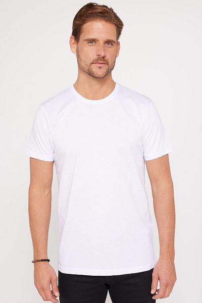 Tudors Μπλουζάκι Unisex 5 Pack White Slim Fit Slim Fit 100% βαμβακερό μπλουζάκι με λαιμόκοψη