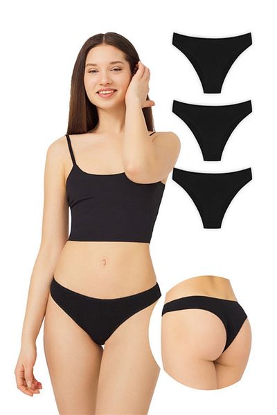 Cottonhill Cotton Basic Γυναικεία Βραζιλία Εσωρούχων 3 Συσκευασία