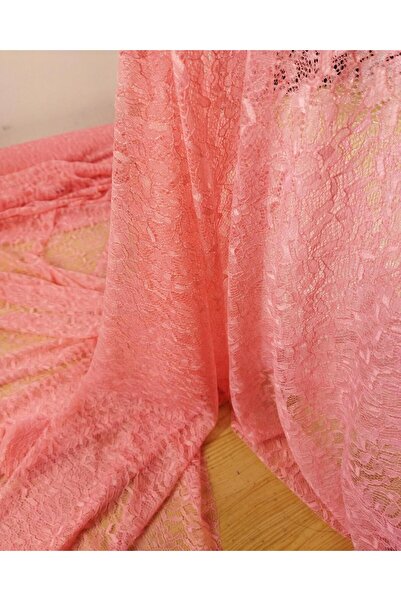 Kumaş Parça دانتيل نحيف باللون الوردي (العرض 120 سم × الطول 185 سم)