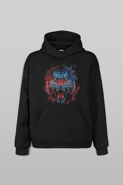 Kendim Seçtim Hanorac Tiger Burgundy Albastru Negru Tigru - Hanorac