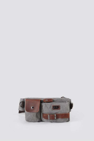 ÇÇS Ççs 31459 - Grey Canvas Bag with Strap, for Waist and Shoulder