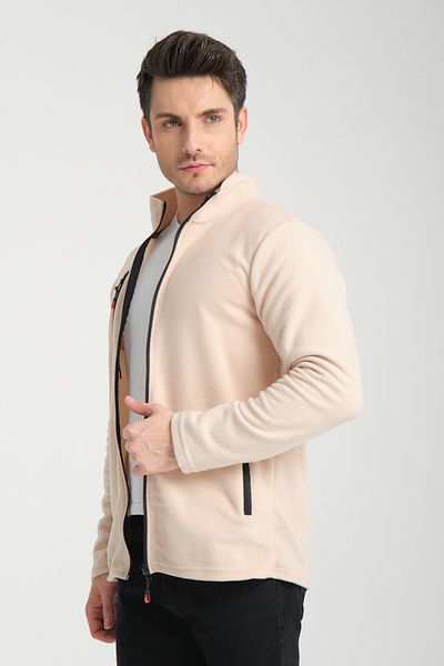 KAPHONE Unisex Fleece Full Zipper 3 Pocket Fleece Jacket