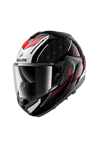Shark OXO RYDGER SİYAH BEYAZ KIRMIZI ÇENE AÇILIR KASK