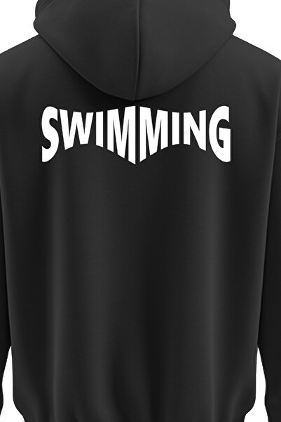 TOP GLORY Φούτερ με κουκούλα με στάμπα κολύμβησης με 3 κλωστές - SWIMU81001