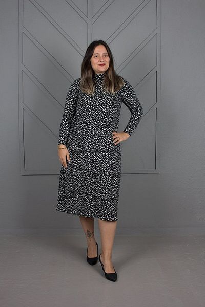 Truva XXL Plus Size Wrapped Crepe Floral Print Dress