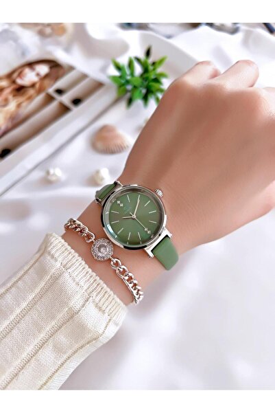 Coliseum Leather Band Vintage Series Women's Wrist Watch+Bracelet with Gift Cl8368.Bm2