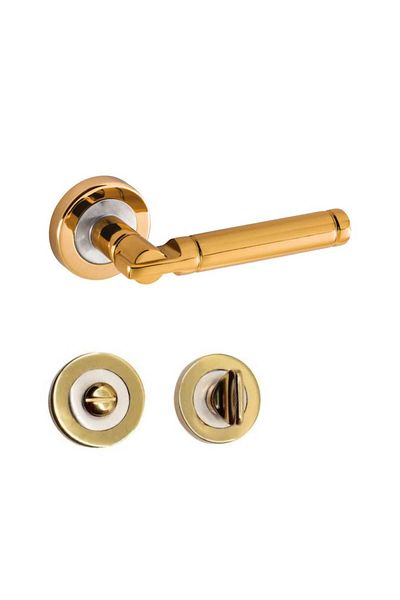 ARON New Lux Sofuoglu Şebboy Door Handle - Alibiferin Sari Satin (Bathroom Wc) Type Aluminum / Steel