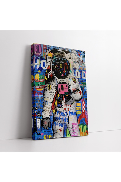 KOSS Dijital Pictură decorativă pe pânză cu model de astronaut cu graffiti po...