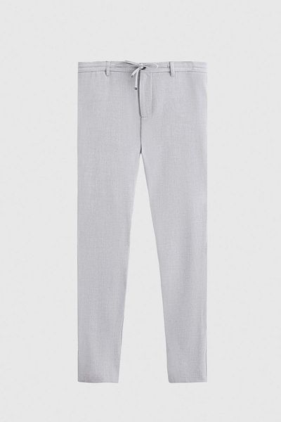 odelon Men's Slim Fit Elastic Waist Drawstring Zippered Lycra Casual Gray Jogger Pants