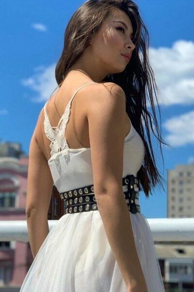 Angels Passion Elbise Üzeri Üçlü Ince Şerit Ayarlanabilir Şık Deri Bel Korse Kemer