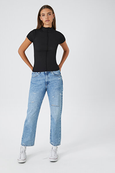 Forever 21 Fitilli Dik Yaka Tişört