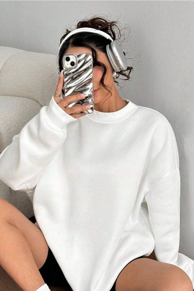 Tarz Cool Γυναικείο φούτερ με λαιμόκοψη Basic Oversize