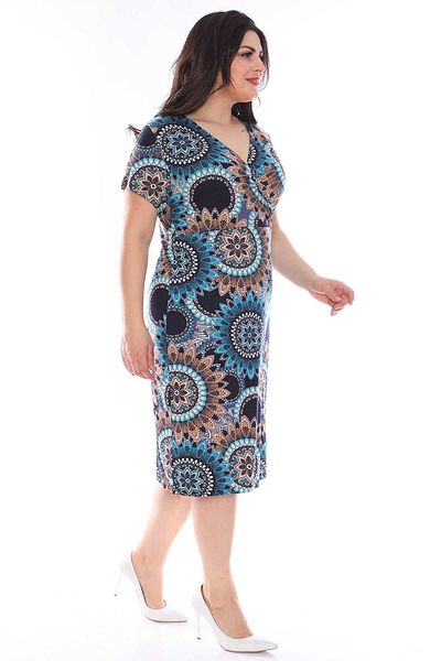 modayız Φόρεμα με μοτίβο διπλό πέτο Plus Size 22b-0964