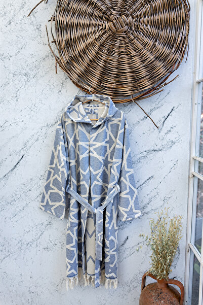 Kikoya رداء حمام من قماش تيري بيستيمال باللون الأزرق