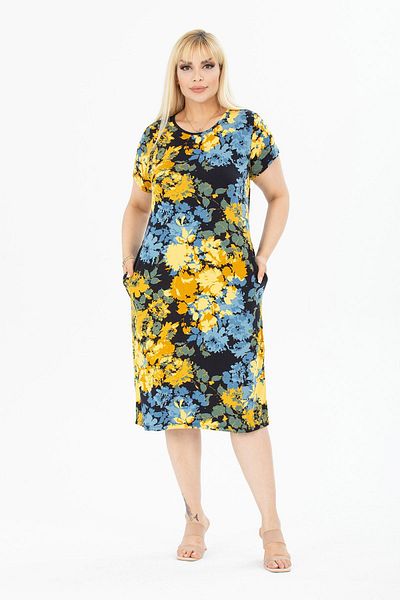 modayız Summer Plus Size Dress with Pockets 34E-2396