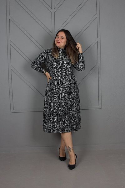 Truva XXL Plus Size Wrapped Crepe Floral Print Dress