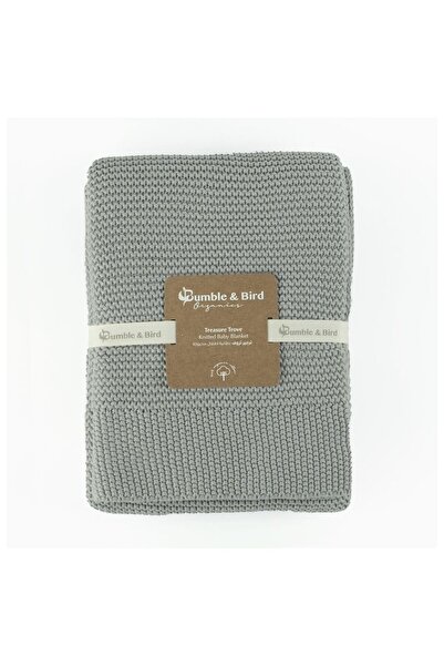 Bumble & Bird Knitted Receiving Blanket - Grey