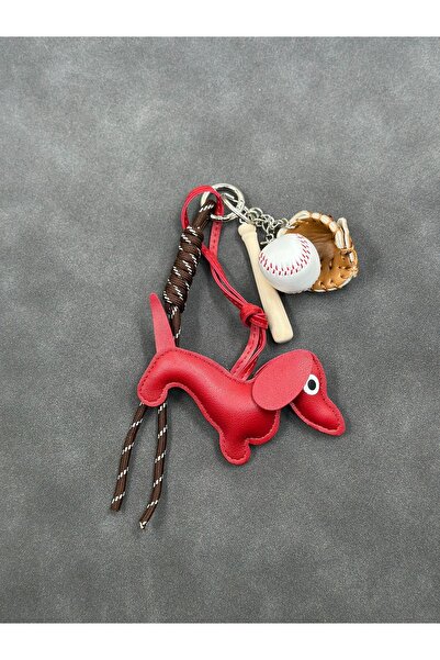 mèche atelier since 2024 Червен кучешки талисман - аксесоар за чанта