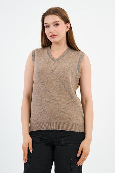 ALEXANDERGARDI V-Neck Patterned Women's Knitwear Sweater (E24-Eze24)