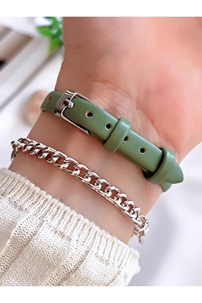 Coliseum Leather Band Vintage Series Women's Wrist Watch+Bracelet with Gift Cl8368.Bm2