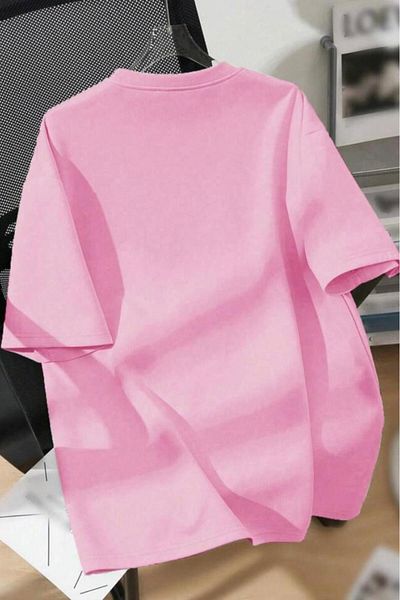 NO 601 Ανδρικό μπλουζάκι ροζ Nyc Oversize Relaxed Cut
