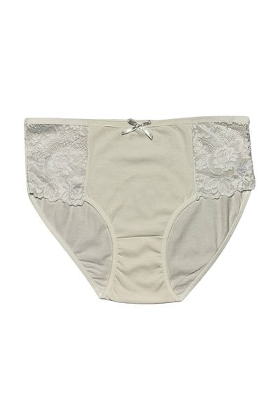 Gizli Butik طقم سراويل داخلية نسائية من القطن والدانتيل مكونة من 3 قطع بلون إكرو