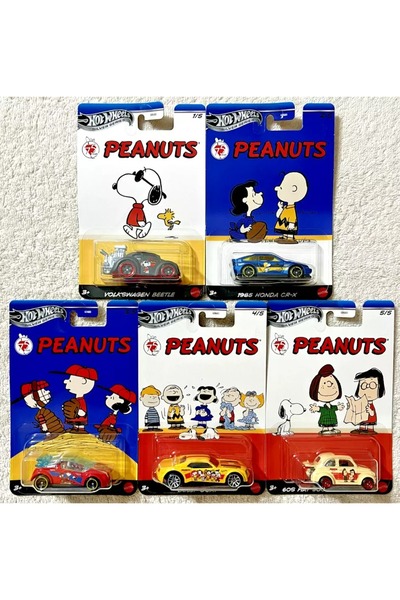 HOT WHEELS 2025 Silver Series Peanuts Snoopy 5'li Set