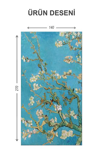 Doruklar Home Collection Blackout Light Proof Blackout High Quality Modern Patterned 2 Blades Background Curtain 140 X 270 Nes Series