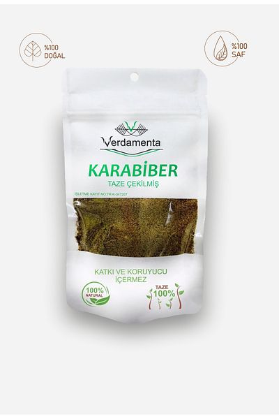 verdamenta Black Pepper Ground - 100% Pure and Additive Free (100 Gr) - Daily Fresh Ground
