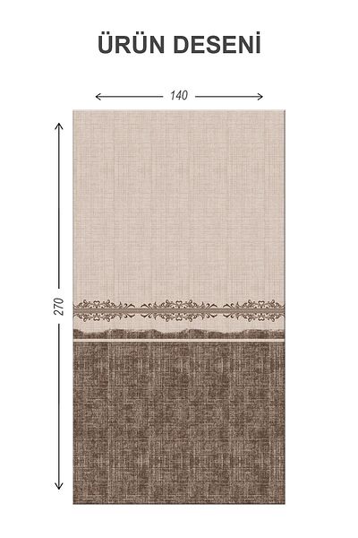 Doruklar Home Collection Blackout Light Proof Blackout High Quality Modern Patterned 2 Blades Background Curtain 140 X 270 Nes Series