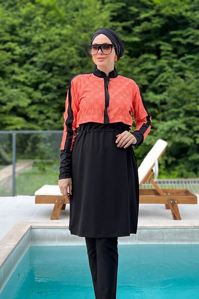 Remsa Mayo Sports Lycra Full Covered Hijab μαγιό Nerea 4573 Μαύρο
