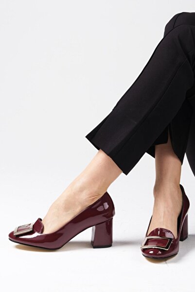 Mio Gusto Dámské boty na podpatku Adela Burgundy Color