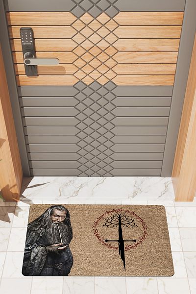 Rugmood Modern Digital Printing Brown Lord of the Rings Door Mat
