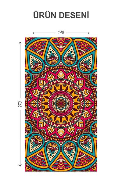 Doruklar Home Collection Blackout Light Proof Blackout High Quality Modern Patterned 2 Blades Background Curtain 140 X 270 Nes Series