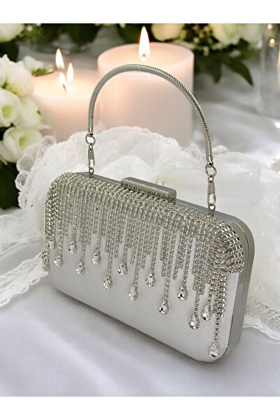 Wedding Fashion Geantă de rochie de seară din piatră de cristal satinată, luc...