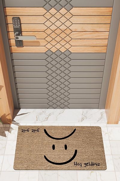 Rugmood Modern Digital Printingwelcome Bye Bye Smile Outside Door Mat