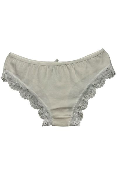 Gizli Butik Women's Lace Detailed Cotton Bikini Panties Ecru
