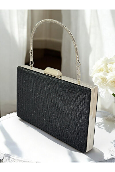 Generic Brand Black Evening Dress Bag Glittery Metal 2026 Collection Strappy ...