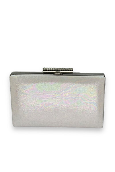 MSglame Satin strălucitor din mărime ecru - Geantă de seară placată importată...