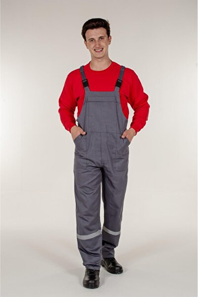 Genel Markalar Gri Askılı Tulum Reflektörlü Bahçıvan Model