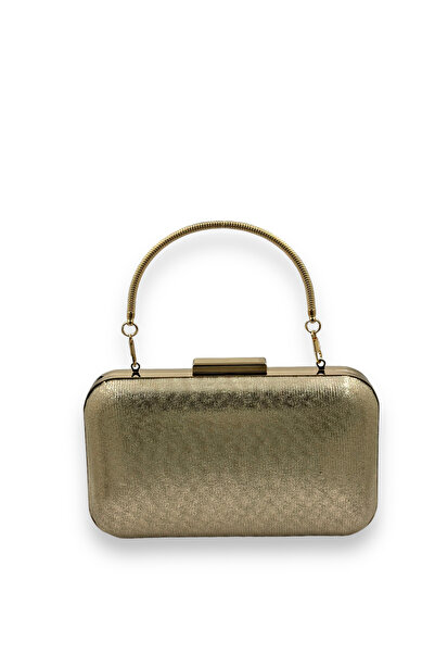 Wedding Fashion Auriu Aur Dore Culoare Mâner metalic Rochie de seară Clutch G...